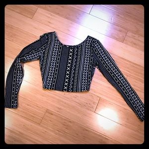 Forever 21 Black and White Crop Top